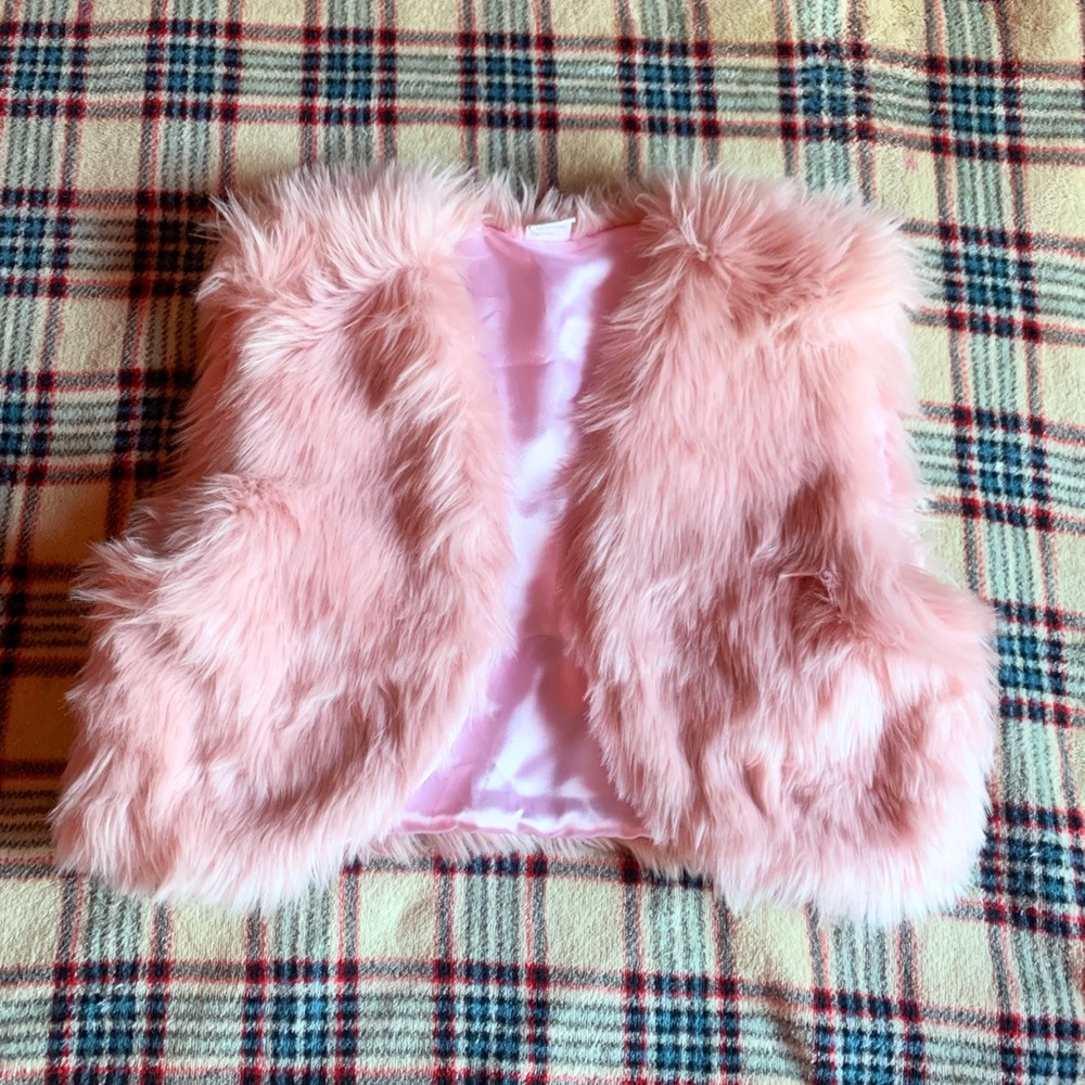 fuzzy pink vest
